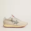 Marathon para mujer con parte superior de nailon beige y estrella gris Marathon para mujer con parte superior de nailon beige y estrella gris