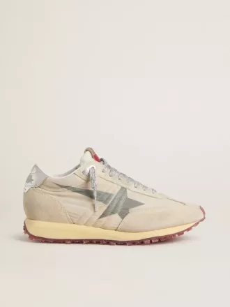 Marathon para mujer con parte superior de nailon beige y estrella gris