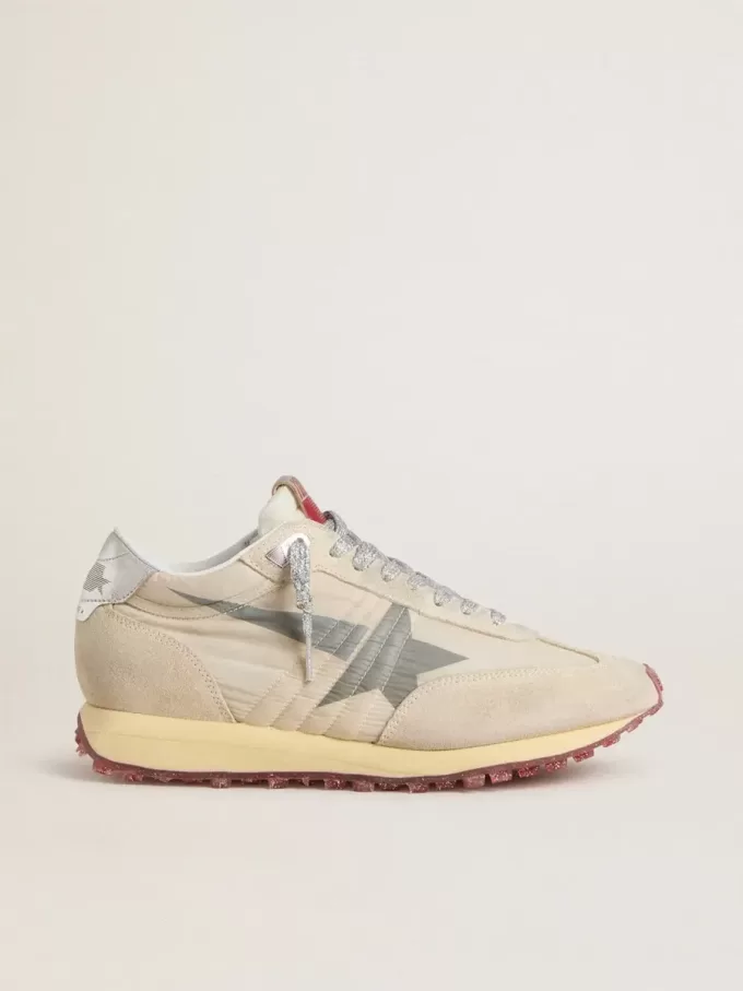 Marathon para mujer con parte superior de nailon beige y estrella gris Marathon para mujer con parte superior de nailon beige y estrella gris