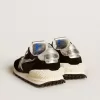 Marathon para mujer con parte superior de nailon ripstop negro y estrella plateada Marathon para mujer con parte superior de nailon ripstop negro y estrella plateada