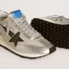 Marathon para mujer con parte superior de nailon ripstop plateado y estrella negra Marathon para mujer con parte superior de nailon ripstop plateado y estrella negra