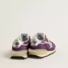 Maratón para mujer con parte superior de nailon morado y estrella blanca Maratón para mujer con parte superior de nailon morado y estrella blanca