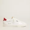 Matchstar en piel blanca brillante con lengüeta del talón en piel roja brillante Matchstar en piel blanca brillante con lengüeta del talón en piel roja brillante