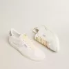 Matchstar en piel blanca con talón plateado brillante