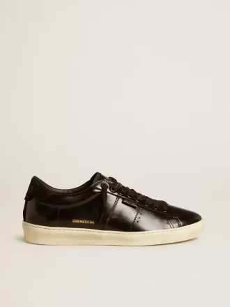 Matchstar para hombre en piel negra con lengüeta del talón en ante negro