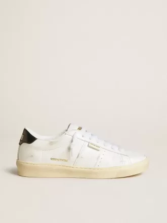 Matchstar para mujer en piel blanca con lengüeta del talón en piel azul oscuro