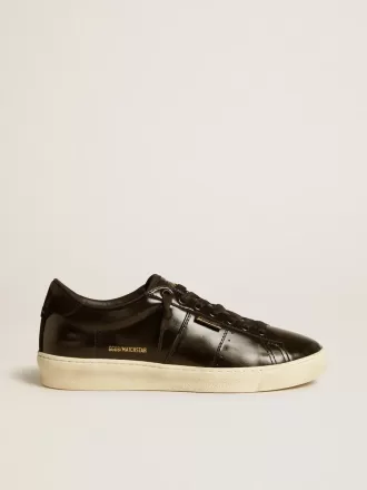 Matchstar para mujer en piel negra con lengüeta del talón en ante negro