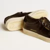 Matchstar para mujer en piel negra con lengüeta del talón en ante negro
