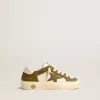 May Junior en cuero blanco y verde militar