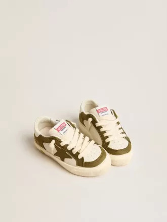 May Teen en cuero blanco y verde militar