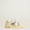 May Teen en piel blanca y purpurina dorada con estrella de piel blanca May Teen en piel blanca y purpurina dorada con estrella de piel blanca