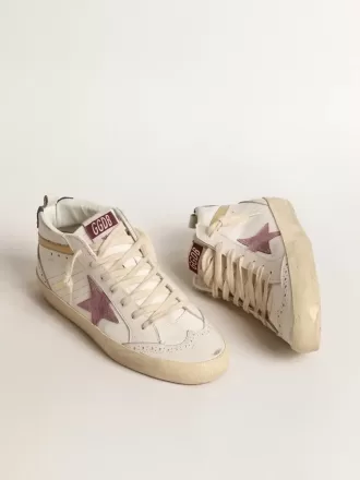 Mid Star con estrella de ante rosa y detalle metálico dorado en piel