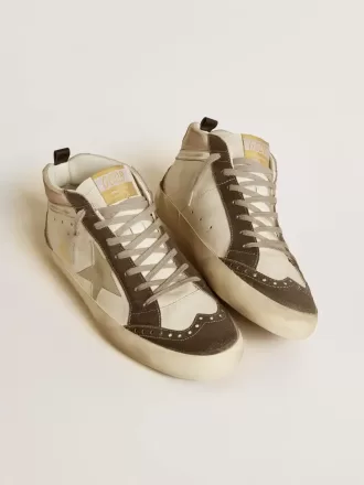 Mid Star con estrella de cuero gris y detalle metálico plateado en cuero