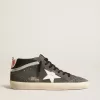 Mid Star en ante negro con estrella de cuero blanco y detalle plateado Mid Star en ante negro con estrella de cuero blanco y detalle plateado