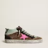 Mid Star en piel de potro con estampado de leopardo y estrella de cuero fucsia Mid Star en piel de potro con estampado de leopardo y estrella de cuero fucsia