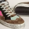 Mid Star en piel de potro con estampado de leopardo y estrella de cuero fucsia Mid Star en piel de potro con estampado de leopardo y estrella de cuero fucsia