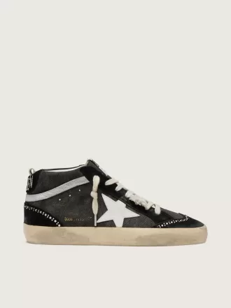 Mid Star LTD en denim negro con inserciones de ante y cristales Swarovski Mid Star LTD en denim negro con inserciones de ante y cristales Swarovski