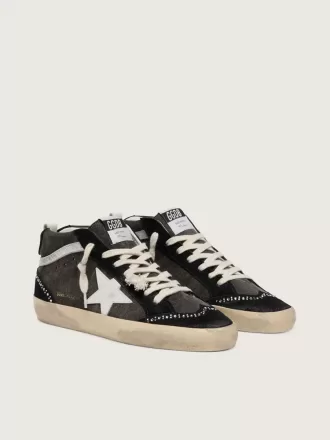 Mid Star LTD en denim negro con inserciones de ante y cristales Swarovski Mid Star LTD en denim negro con inserciones de ante y cristales Swarovski