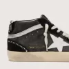 Mid Star LTD en denim negro con inserciones de ante y cristales Swarovski Mid Star LTD en denim negro con inserciones de ante y cristales Swarovski