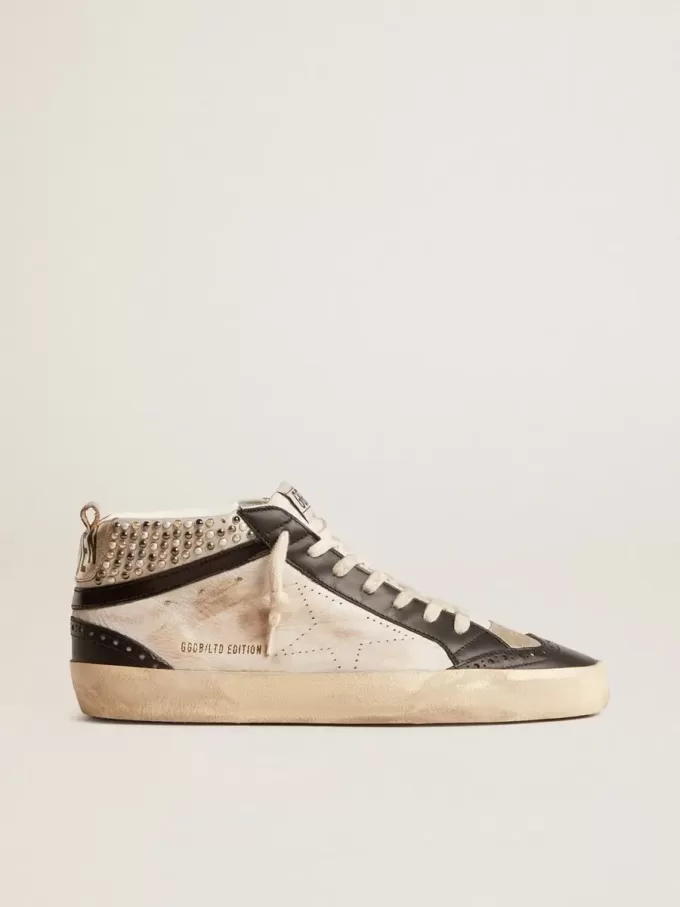 Mid Star LTD para hombre en piel negra y blanca con perlas y estrella perforada Mid Star LTD para hombre en piel negra y blanca con perlas y estrella perforada