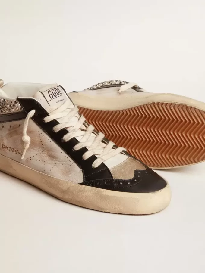 Mid Star LTD para hombre en piel negra y blanca con perlas y estrella perforada Mid Star LTD para hombre en piel negra y blanca con perlas y estrella perforada