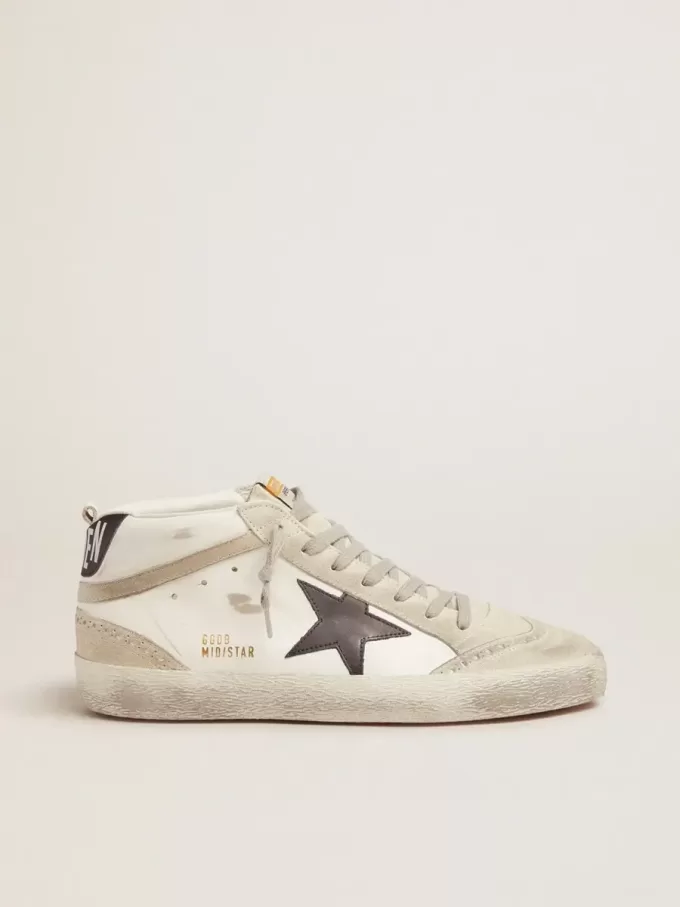 Mid Star para hombre, blanco con estrella negra