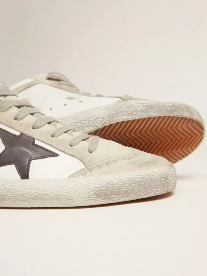 Mid Star para hombre, blanco con estrella negra