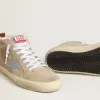 Mid Star para hombre en ante beige con estrella y lengüeta en el talón de piel azul claro Mid Star para hombre en ante beige con estrella y lengüeta en el talón de piel azul claro
