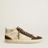 Mid Star para hombre en beige brillante con estrella de ante amarillo y detalle de algodón Mid Star para hombre en beige brillante con estrella de ante amarillo y detalle de algodón