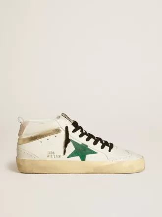 Mid Star para mujer con estrella de ante verde y lengüeta del talón de ante rosa