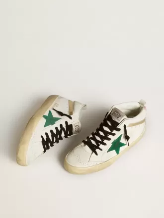 Mid Star para mujer con estrella de ante verde y lengüeta del talón de ante rosa