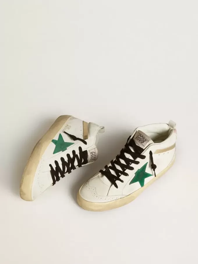 Mid Star para mujer con estrella de ante verde y lengüeta del talón de ante rosa Mid Star para mujer con estrella de ante verde y lengüeta del talón de ante rosa