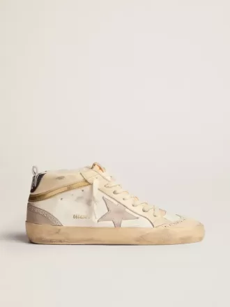 Mid Star para mujer con estrella en ante gris claro y detalle dorado Mid Star para mujer con estrella en ante gris claro y detalle dorado