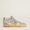 Mid Star para mujer en ante blanco y gris paloma con cristales Swarovski Mid Star para mujer en ante blanco y gris paloma con cristales Swarovski
