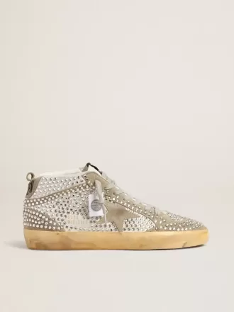 Mid Star para mujer en ante blanco y gris paloma con cristales Swarovski