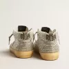 Mid Star para mujer en ante blanco y gris paloma con cristales Swarovski Mid Star para mujer en ante blanco y gris paloma con cristales Swarovski