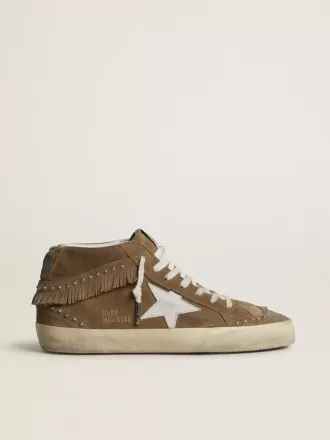 Mid Star para mujer en ante color tabaco con flecos y tachuelas Mid Star para mujer en ante color tabaco con flecos y tachuelas