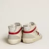 Mid Star para mujer en piel con estrella brillante y detalle en nubuck rojo Mid Star para mujer en piel con estrella brillante y detalle en nubuck rojo