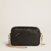 Mini bolso Star en piel negra con estrella tono sobre tono Mini bolso Star en piel negra con estrella tono sobre tono