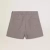Mini shorts grises de mujer en lana con estampado de pata de gallo Mini shorts grises de mujer en lana con estampado de pata de gallo