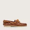 Mocasines Cruise para hombre en piel color tabaco con cordones naranjas de montaña Mocasines Cruise para hombre en piel color tabaco con cordones naranjas de montaña