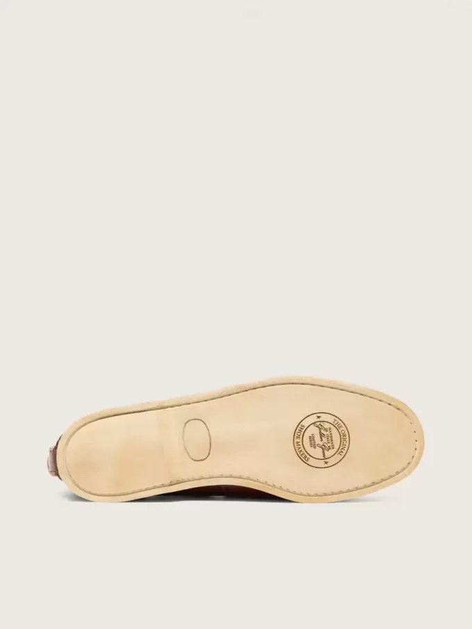 Mocasines Cruise para mujer en piel marrón oscuro brillante con cordones de senderismo gris paloma Mocasines Cruise para mujer en piel marrón oscuro brillante con cordones de senderismo gris paloma