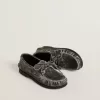 Mocasines Cruise Teen en piel negra con efecto desgastado