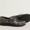 Mocasines Cruise Teen en piel negra con efecto desgastado
