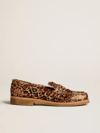Mocasines Jerry para hombre en piel de potro con estampado de leopardo
