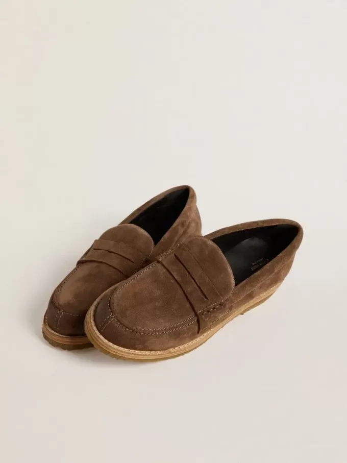 Mocasines Jerry para mujer en ante gris paloma Mocasines Jerry para mujer en ante gris paloma