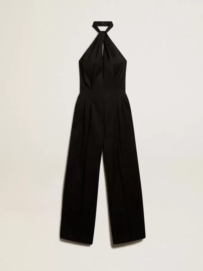 Mono de gabardina de lana negro Mono de gabardina de lana negro