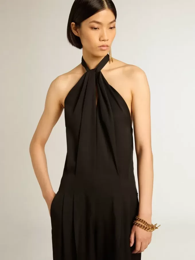Mono de gabardina de lana negro Mono de gabardina de lana negro