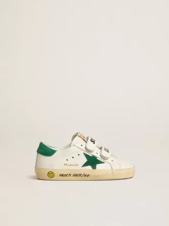 Old School Junior con estrella de ante verde y lengüeta en el talón Old School Junior con estrella de ante verde y lengüeta en el talón