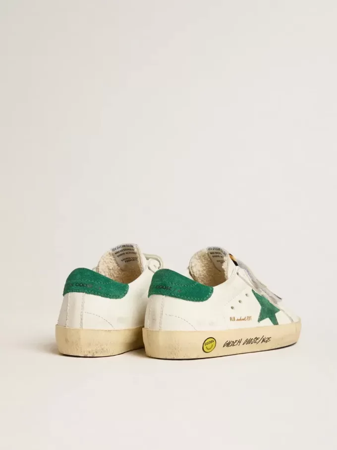 Old School Junior con estrella de ante verde y lengüeta en el talón